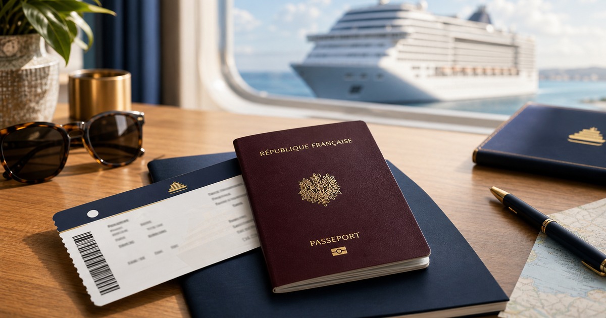 Illustration d'un passeport pour préparer une croisière